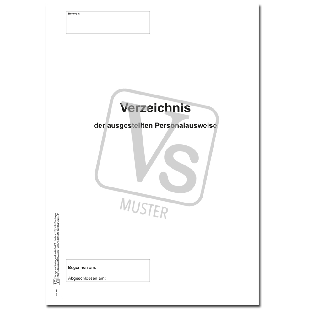 Verzeichnis der ausgestellten Personalausweise