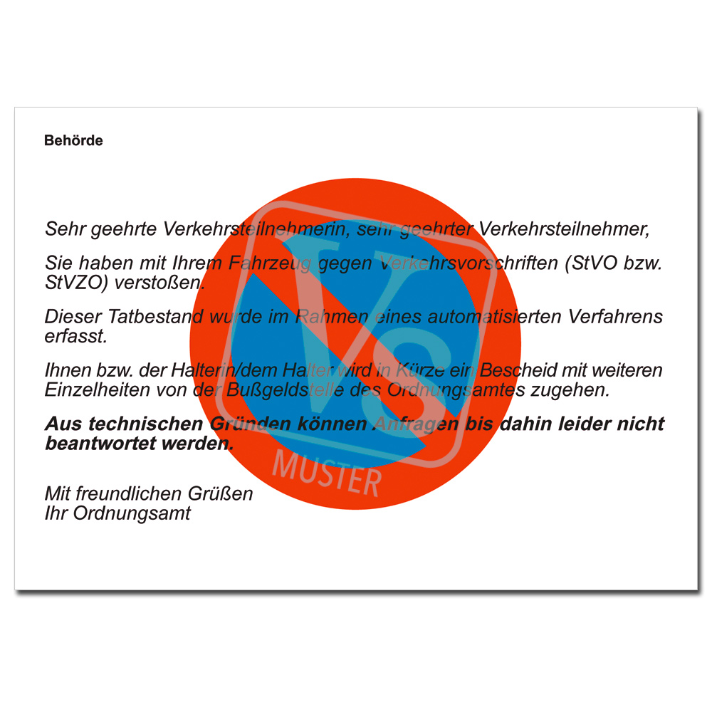 Anzeige einer Verkehrs-Ordnungswidrigkeit mit und ohne Hintergrund (Halteverbotszeichen)