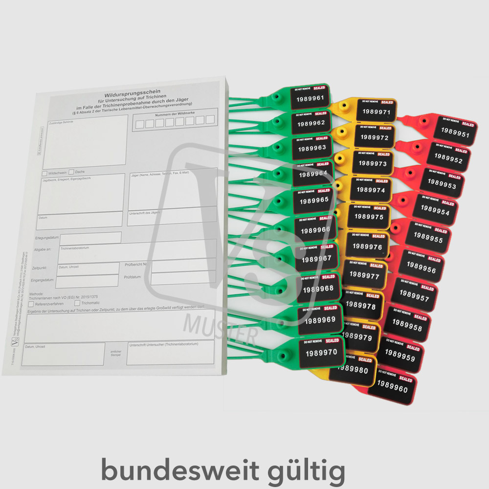 710-555X-000 Wildursprungsscheine & Wildmarken im Set