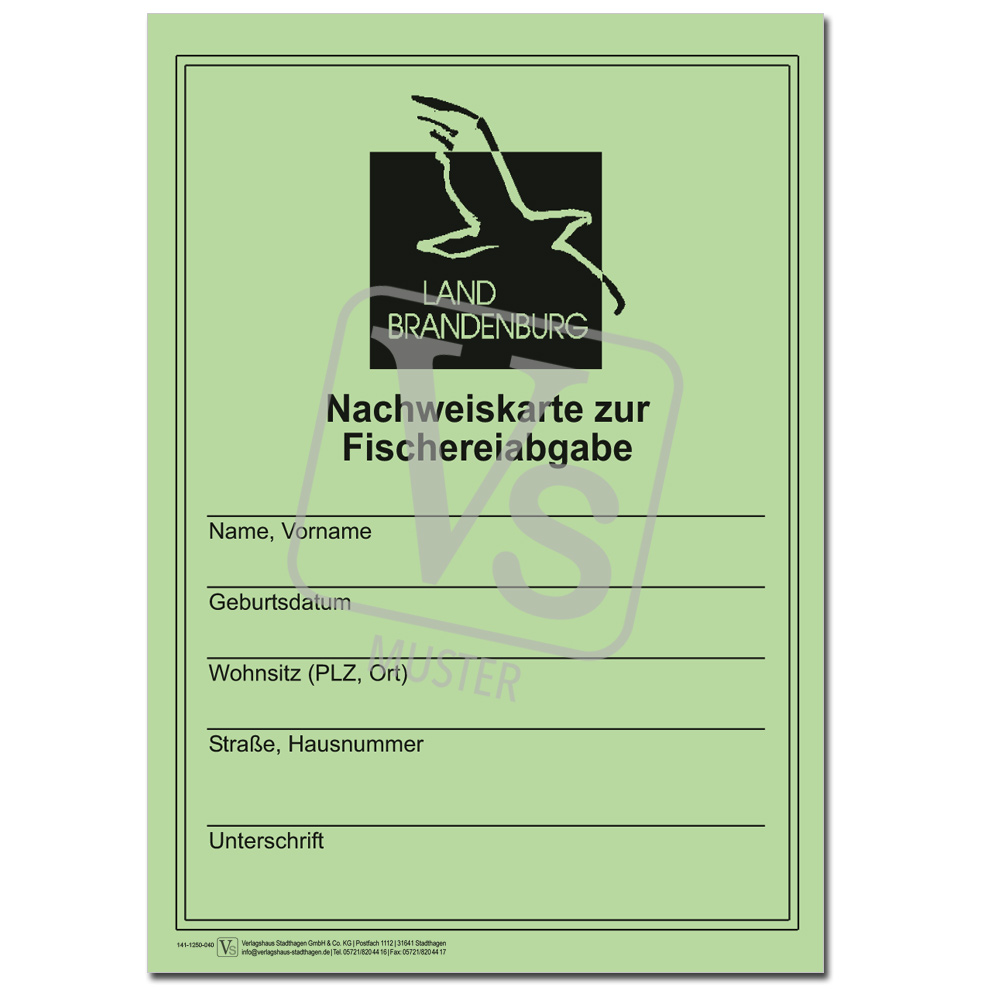 Nachweiskarte zur Fischereiabgabe