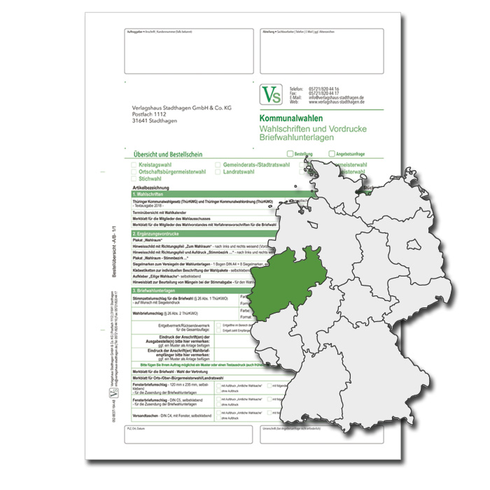 Bestellschein zu den Direktwahlen für Briefwahlunterlagen