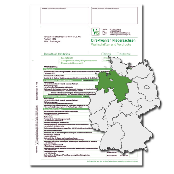 Bestellschein zu den Direktwahlen für Wahlschriften & Vordrucke