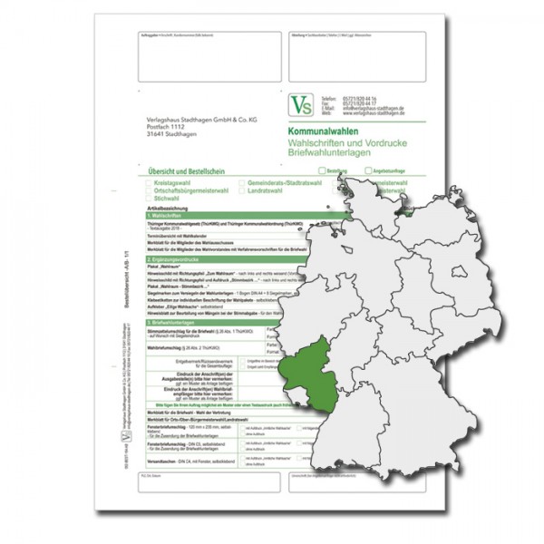 Bestellschein zu den Kommunalwahlen für Wahlschriften & Vordrucke und Briefwahlunterlagen-Copy